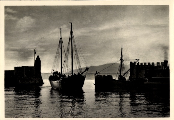 Postcard Waffen-SS, The Jump over the Gulf of Patras