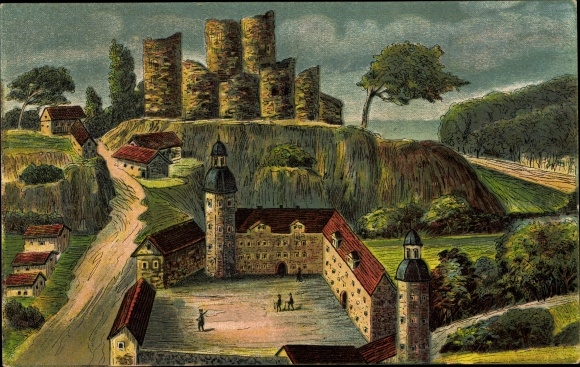 Artist PC Bad Lobenstein in Thuringia, castle ruins, palace