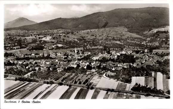Postcard Sinzheim in Baden, aerial photograph