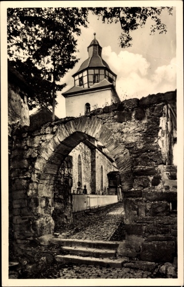 Ansichtkaart Röhrda Ringgau in Hessen, Evangl. kerk, boog