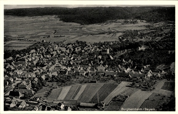 Postcard Burgbernheim Middle Franconia Bavaria, aerial photograph