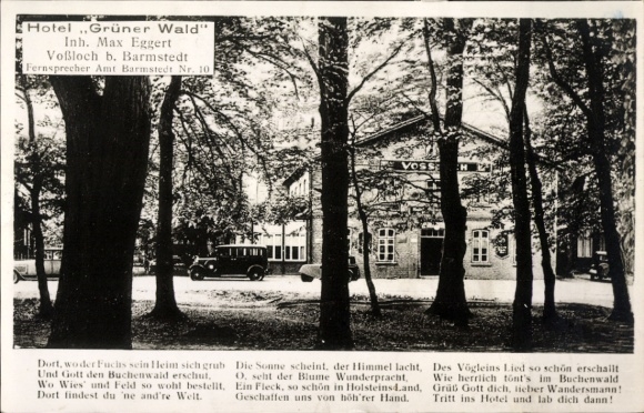 Ak Voßloch Bokholt Hanredder in Holstein, Hotel Grüner Wald
