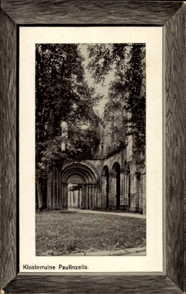Passepartout Ak Paulinzella Rottenbach Königsee in Thüringen, Klosterruine