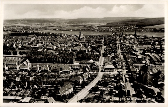 Ak Völklingen im Saarland, Fliegeraufnahme