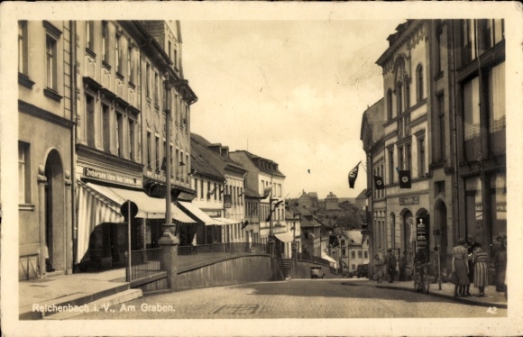 KP Reichenbach im Vogtland, Am Graben, odcinek ulicy, wyroby tokarskie, wyroby papiernicze Bruno Möckel