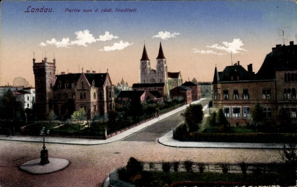 Postcard Landau in der Pfalz, Church