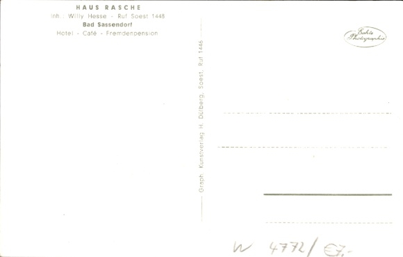 Postcard Bad Sassendorf in Westphalia, Haus Rasche