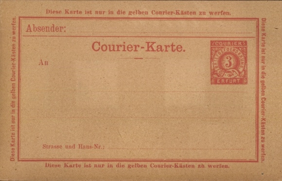 KP Erfurt w Turyngii, prywatna poczta miejska, kurier