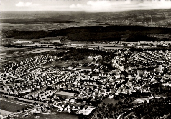Postcard Wernau am Neckar, aerial photograph, Neckar Valley