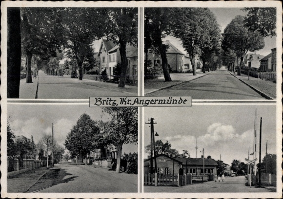 PC Britz near Eberswalde Brandenburg, road sections, level crossing