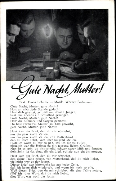 Lied Ak Gute Nacht, Mutter, Erwin Lehnow, Wehrmacht