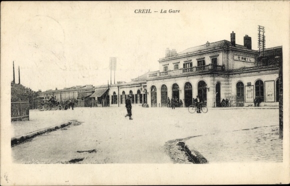 Ak Creil Oise, Bahnhof