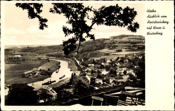 Postcard Vlotho an der Weser, Amtshausberg, Winterberg