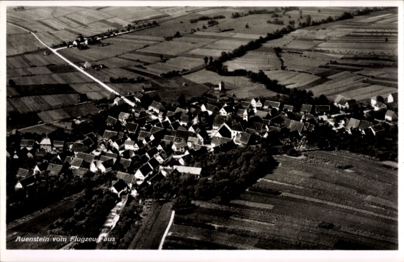 Ak Auenstein Ilsfeld in Württemberg, Auenstein vom Flugzeug aus, Luftaufnahme, ländliche Umgebung