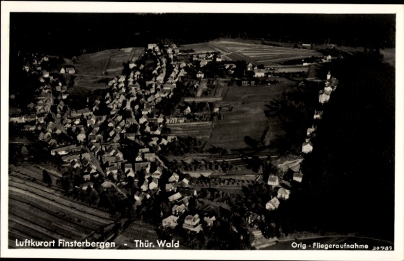 Postcard Finsterbergen Friedrichroda in the Thuringian Forest, climatic health resort Thuringian Forest, aerial photograph