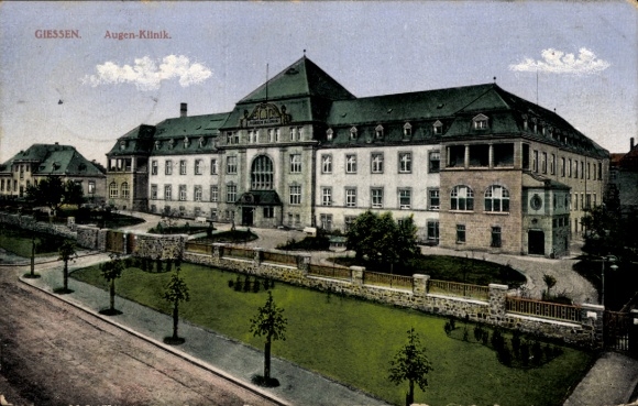 Postcard Giessen Gießen an der Lahn Hesse, Eye Clinic, , Illustration