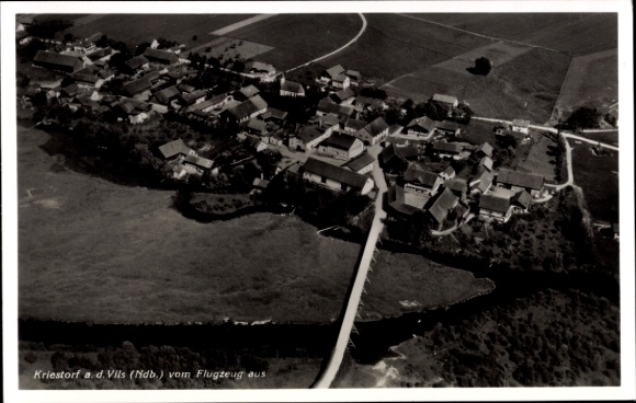 Postcard Kriestorf Aldersbach in Lower Bavaria, aerial photograph