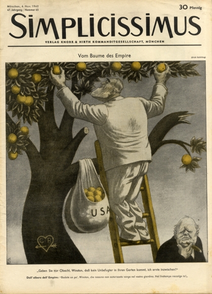 Simplicissimus Heft 45 November 1942 Karikatur Vom Baume des Empire E. Schilling Verlag Hirth