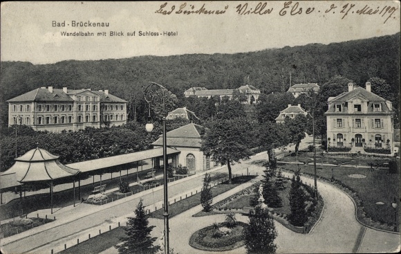 Postcard Bad Brückenau in Sinntal Lower Franconia, Wandelbahn, Schloss Hotel