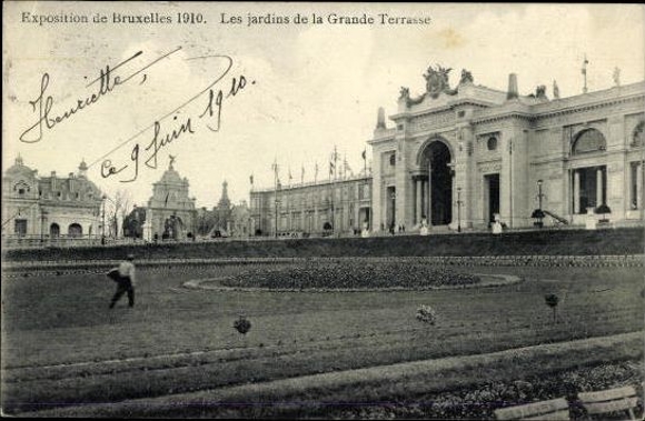 Set von 83 Ansichtskarten, Brüssel Weltausstellung 1910