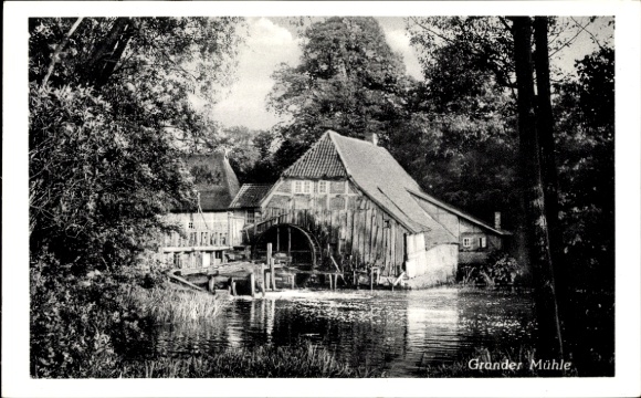 Postcard Kuddewörde District of Lauenburg Schleswig Holstein, game on d. Grander Mill