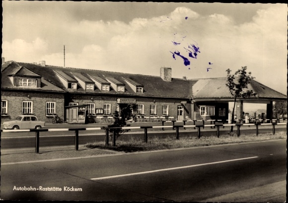 Postcard Köckern Sandersdorf Brehna in Saxony Anhalt Köckern, Autobahn rest stop