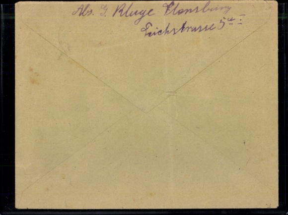 Michel No. 1 (3), 4 (2), 5 on letter Flensburg-Berlin Wilmersdorf, Schleswig plebiscite area