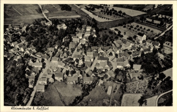 Ak Kleinmünster Riedbach in Unterfranken, Fliegeraufnahme