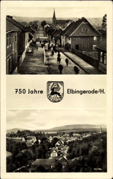 PC Elbingerode Oberharz am Brocken, 750 years, panorama, street section