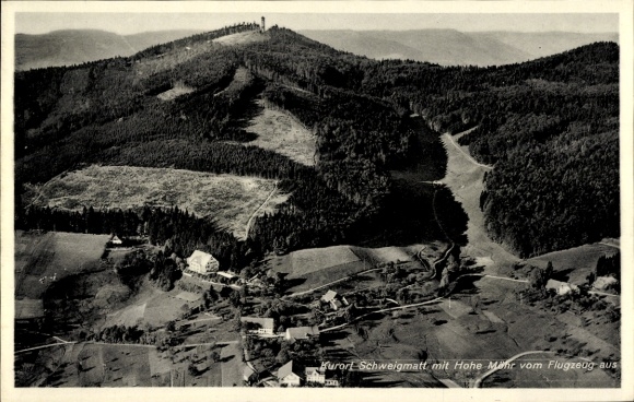 Postcard Schweigmatt Raitbach Schopfheim in Baden, aerial photograph, Hohe Moravia