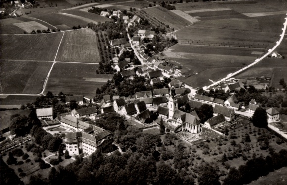 Ak Oberstadion in Oberschwaben, Fliegeraufnahme