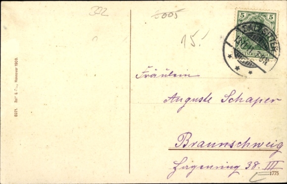 Postcard Ohlendorf am Harz Salzgitter in Lower Saxony, Villa Richers, church, dairy, commercial building