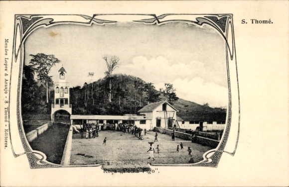passe-partout Ak São Tomé St. Thomé, brug, huizen, toren