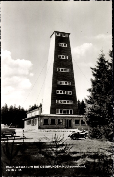 Postcard Oberhundem Kirchhundem North Rhine Westphalia, Rhine Weser Tower