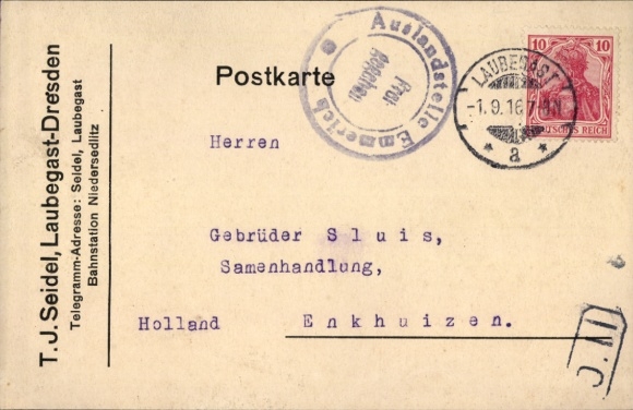 Ak Dresden Laubegast, T. J. Seidel, Telegramm