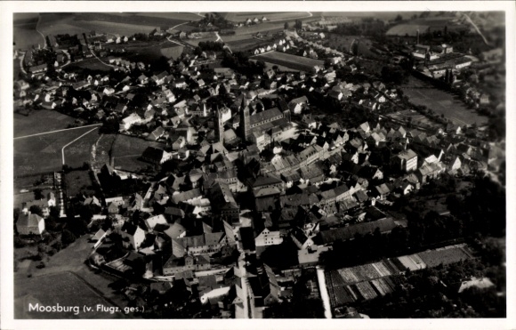 Postcard Moosburg an der Isar, aerial photograph