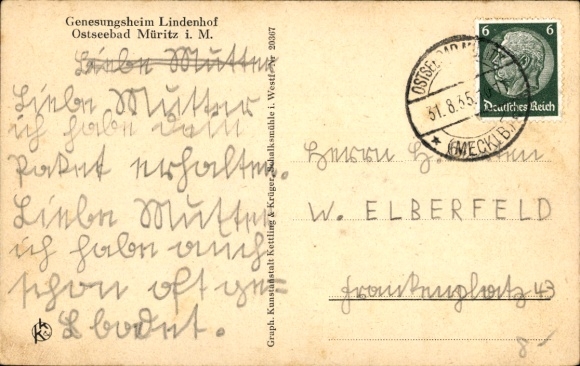 Postcard Ostseebad Graal Müritz, convalescent home Lindenhof