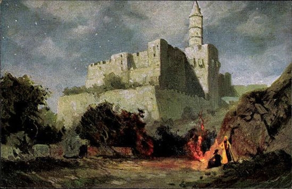 13 AK im Umschlag, farbige Kunstpostkarten Landschaftsbilder aus dem heiligen Lande, von m Meingoldt