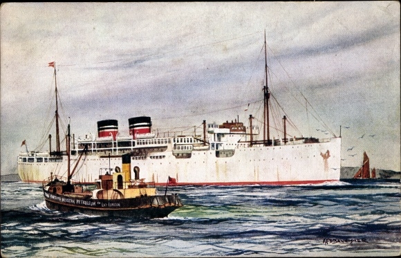 Kunstenaar Ak Steamer Highland Monarch, Royal Mail Lines