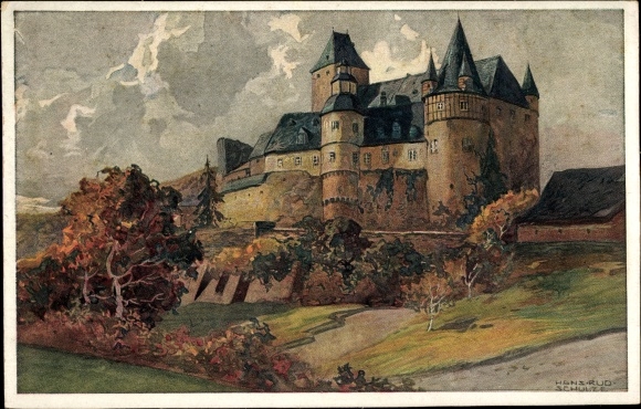 Artist PC Schulze, Hans Rudolf, St. Johann near Mayen in the Eifel, Bürresheim Castle