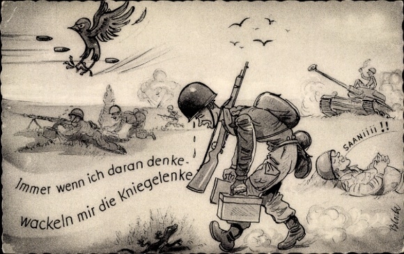 Artist Postcard Soldiers, Whenever I think about it, my knees shake