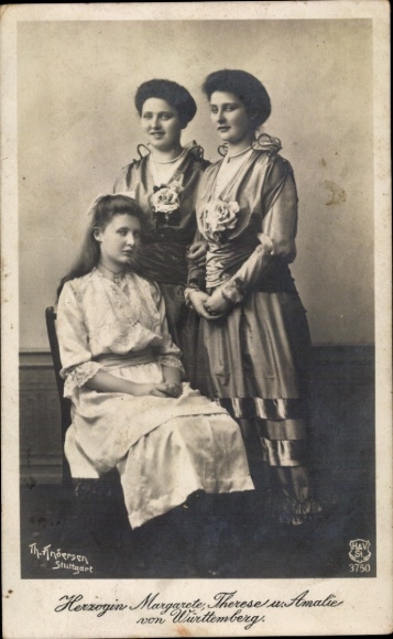 Postcard Duchess Margarete, Therese and Amalie of Württemberg