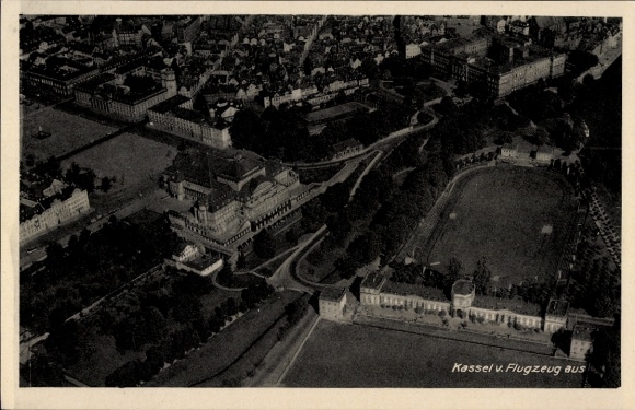 Postcard Kassel in Hessen, aerial photograph