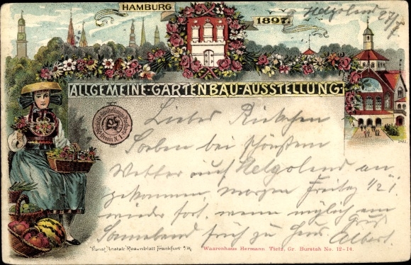 Chromo-Litho Hamburg, General Horticultural Exhibition 1897, Vierländerin