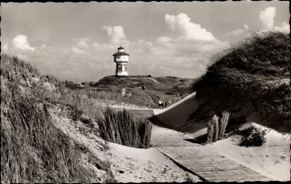 Postcard Langeoog East Frisia, path to the beach, water tower