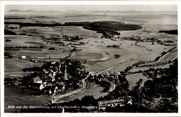 Ak Heinrichsburg Eberhardzell in Oberschwaben Württemberg, Fliegeraufnahme