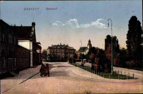 Ak Rastatt im Schwarzwald, Bahnhof
