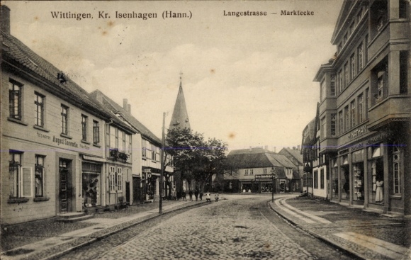 Ak Wittingen in Niedersachsen, Langestraße, Marktecke