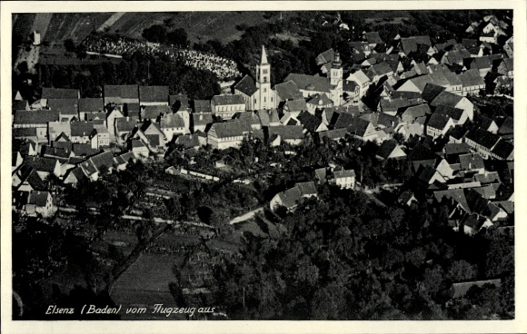 Postcard Elsenz Eppingen in Baden, aerial photograph