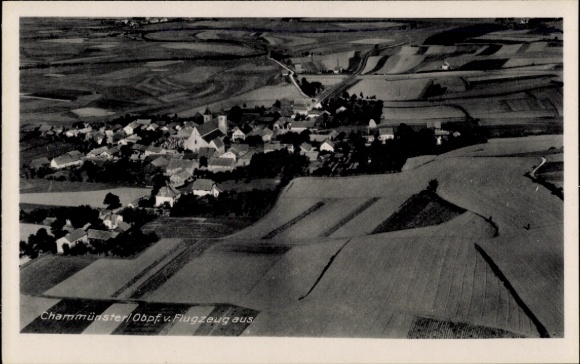 Postcard Chammünster Cham Oberpfalz,, aerial photograph